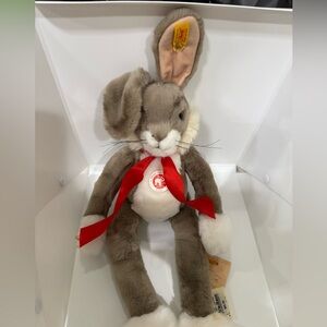 VINTAGE RARE STEIFF "Lulac" Beige Bunny Rabbit Plush Stuffed Animal Toy